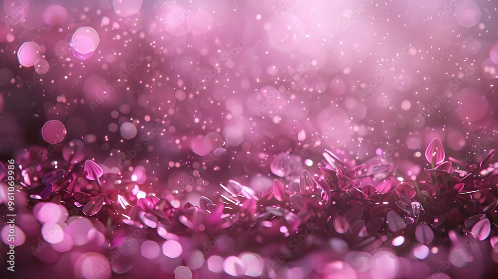 Pink bokeh light glitter background.