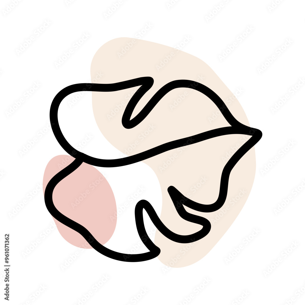 Tropical Monstera Plant Outline Illustration Tropical Monstera Plant Outline Illustration
