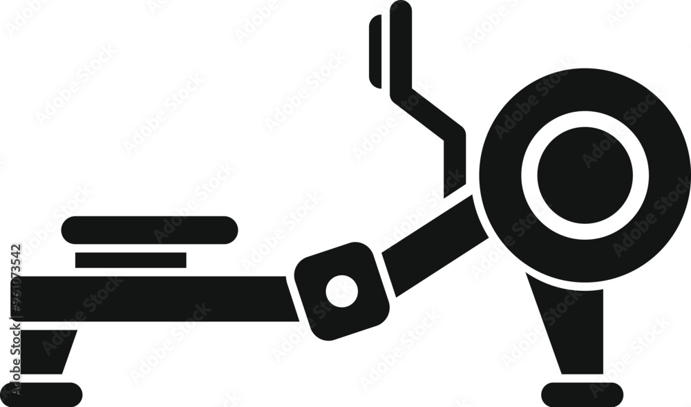 This simple, bold icon represents a rowing machine, perfect for conveying concepts of fitness and exercise This simple, bold icon represents a rowing machine, perfect for conveying concepts of fitness and exercise