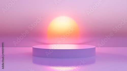 Abstract pastel pink and yellow product display background.