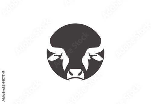 cow cattle Head logo icon, Vector design Concept