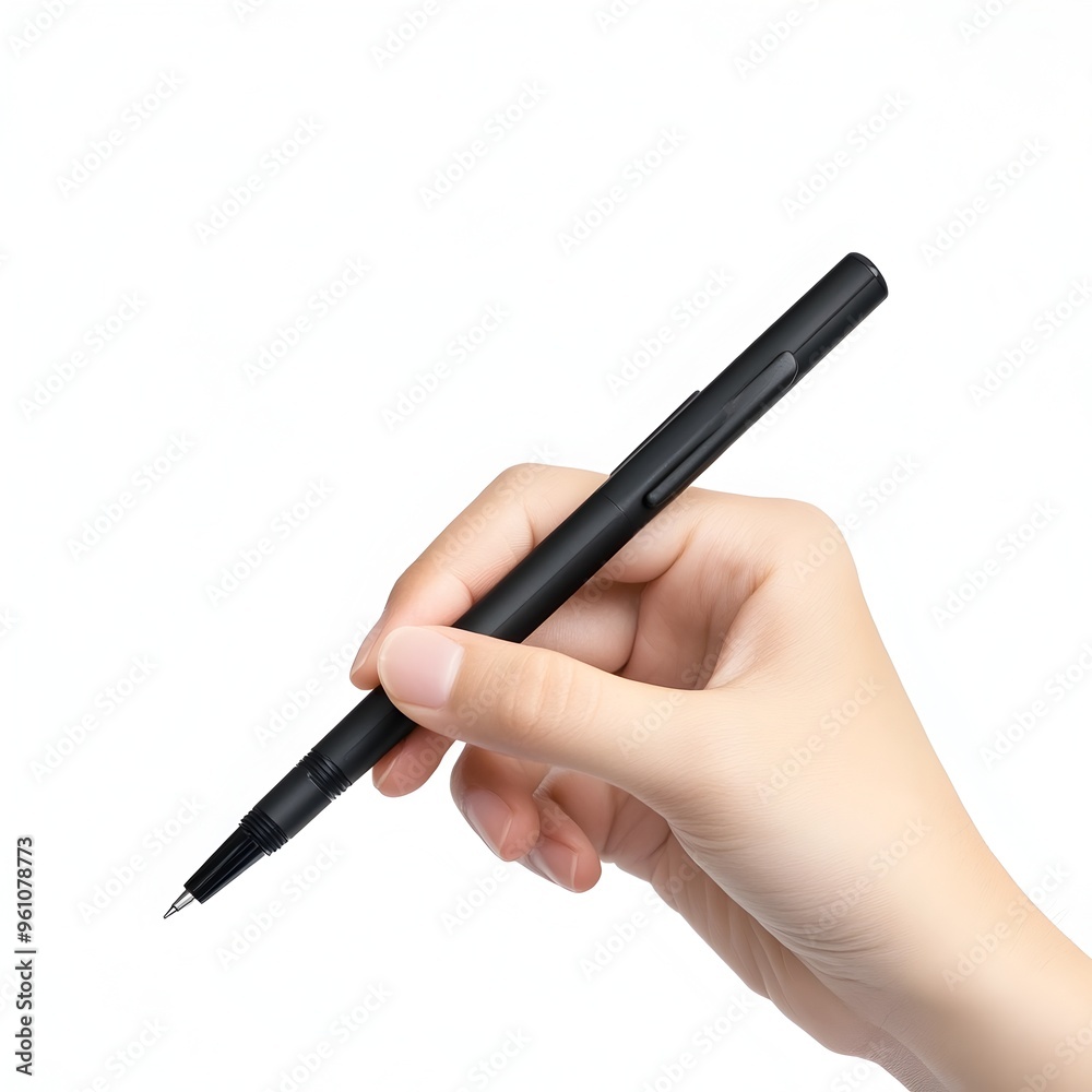 Hand Holding Digital Pen on White Background Hand Holding Digital Pen on White Background