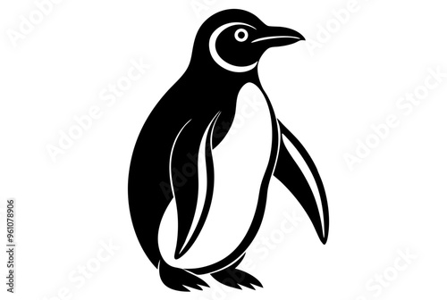 penguin silhouette isolated on white