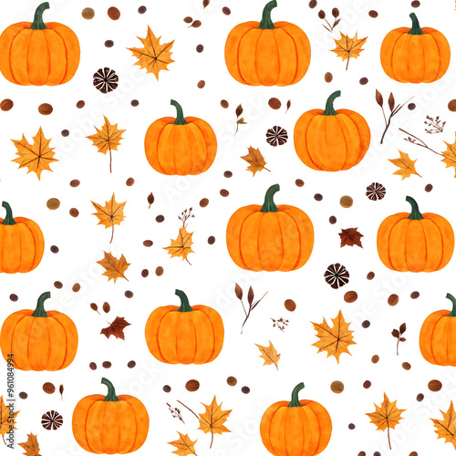 seamless background with pumpkins