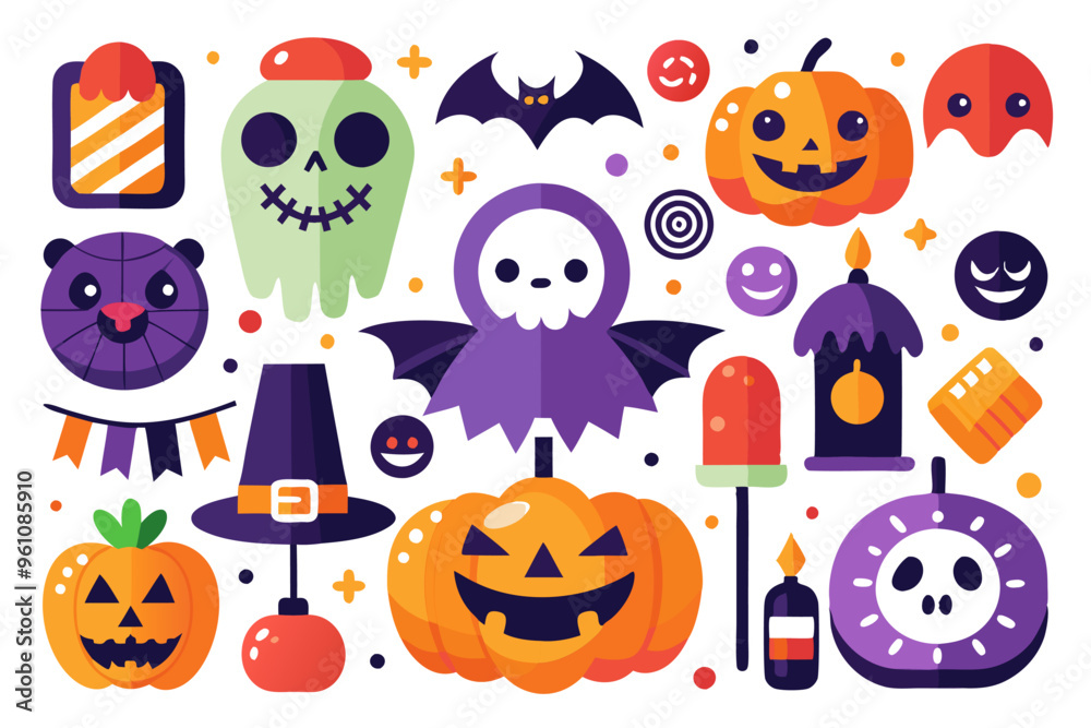 Halloween Characters and Icons Set Halloween Characters and Icons Set
