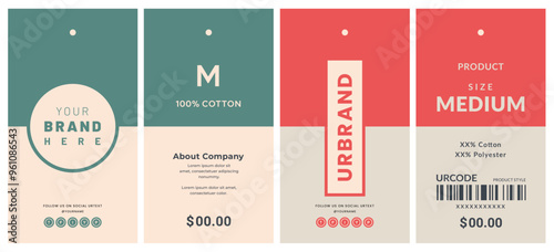 Simple minimal hang tag with price tag design for all types of product packaging industry labels.