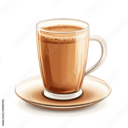 Indian Masala Chai in a Glass Cup Illustration