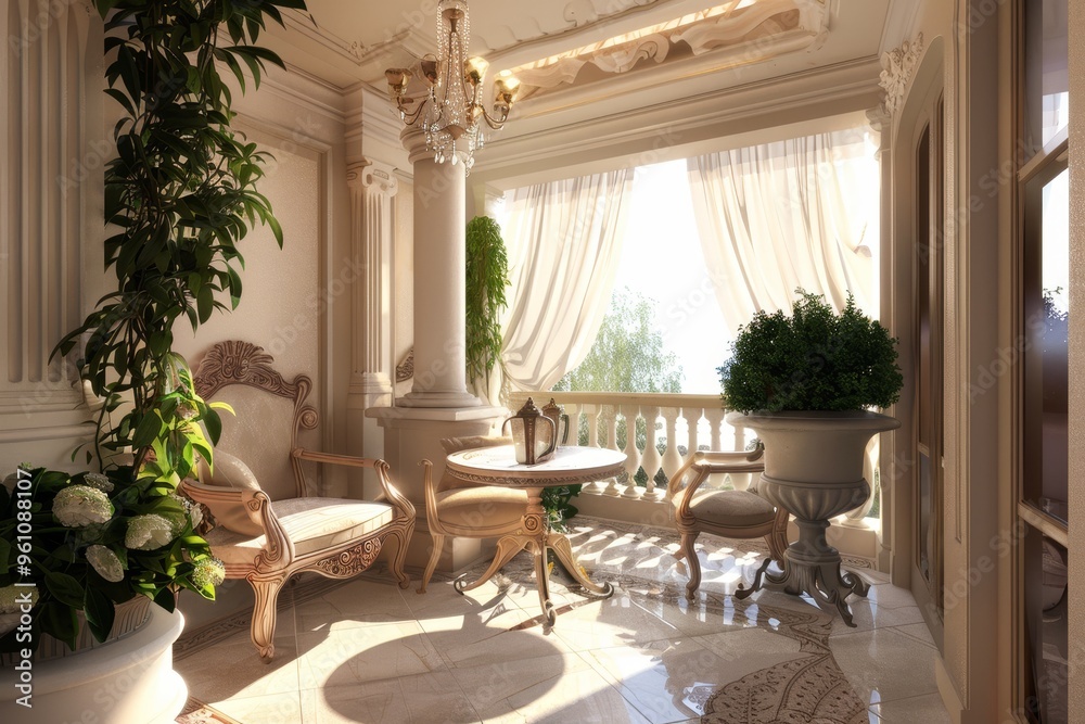 Fototapeta premium Classical Building Terrace
