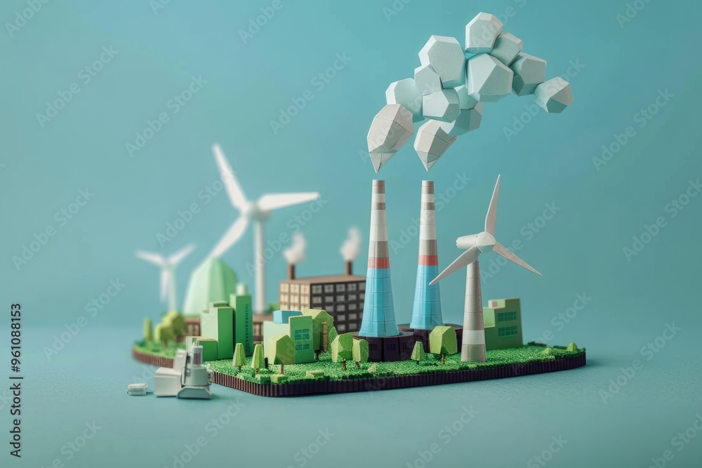 Clean energy power plant, symbolizing renewable resources Clean energy power plant, symbolizing renewable resources