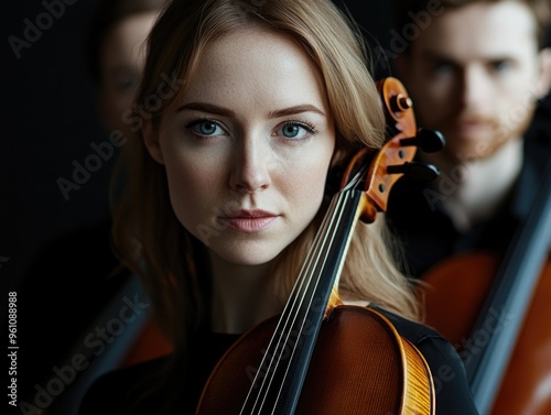 Elegant Cello Player in Symphony Orchestra photo