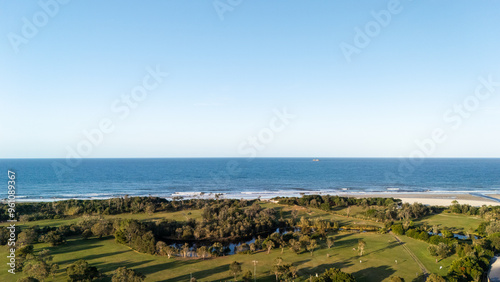 Aerial view over Byron Bay in New South Wales, Australia