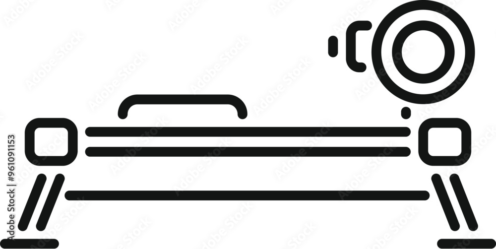 Simple vector icon depicting a smith machine, perfect for representing gym equipment and bodybuilding concepts Simple vector icon depicting a smith machine, perfect for representing gym equipment and bodybuilding concepts