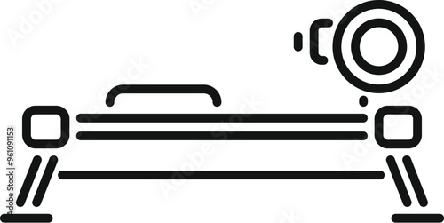 Simple vector icon depicting a smith machine, perfect for representing gym equipment and bodybuilding concepts