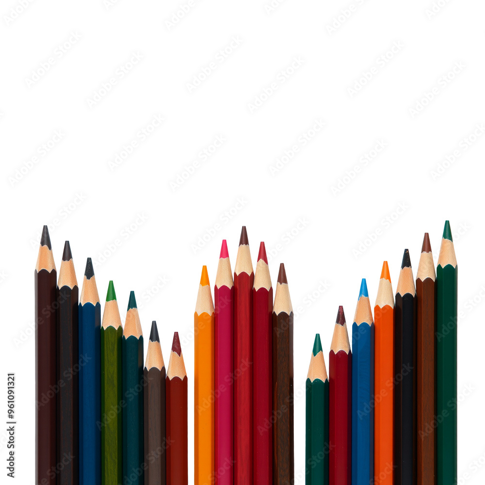 color pencils isolated on transparent background.generative AI color pencils isolated on transparent background.generative AI