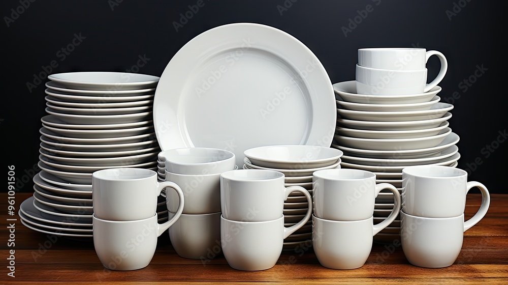 Empty bowls plates cups and glasses
