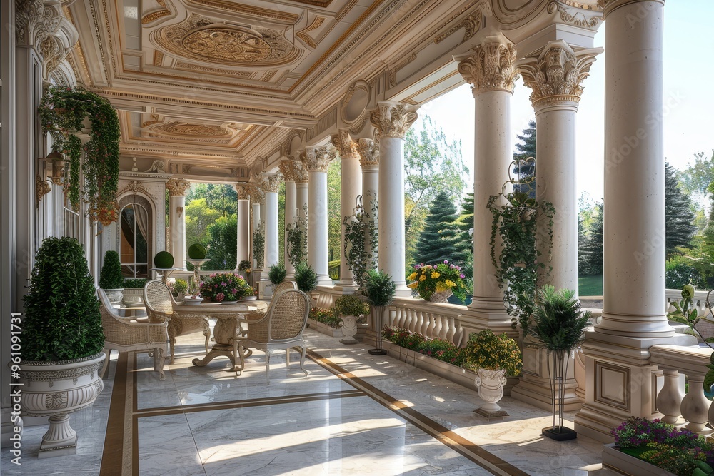 Fototapeta premium Classical Building Terrace