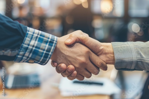 Handshake between two professionals forming a new business partnership