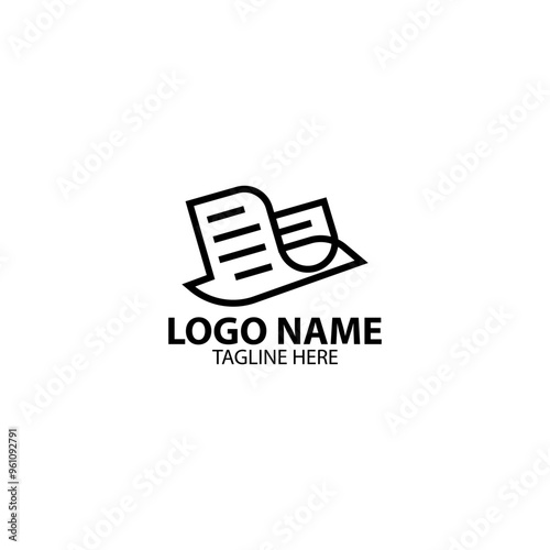 bird paper logo design vector