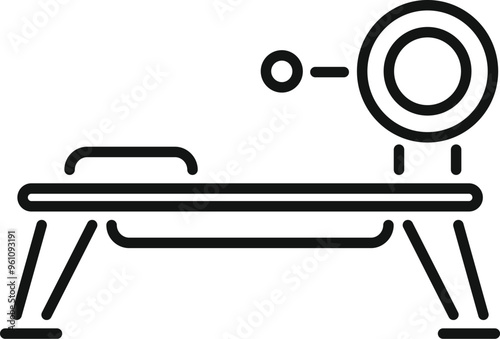 Simple icon of a rowing machine, perfect for representing fitness, exercise, and gym equipment