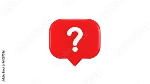 3D question mark symbol for chat icon animation on FAQ icon animation