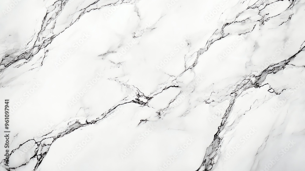 Fototapeta premium White marble texture with gray veins.