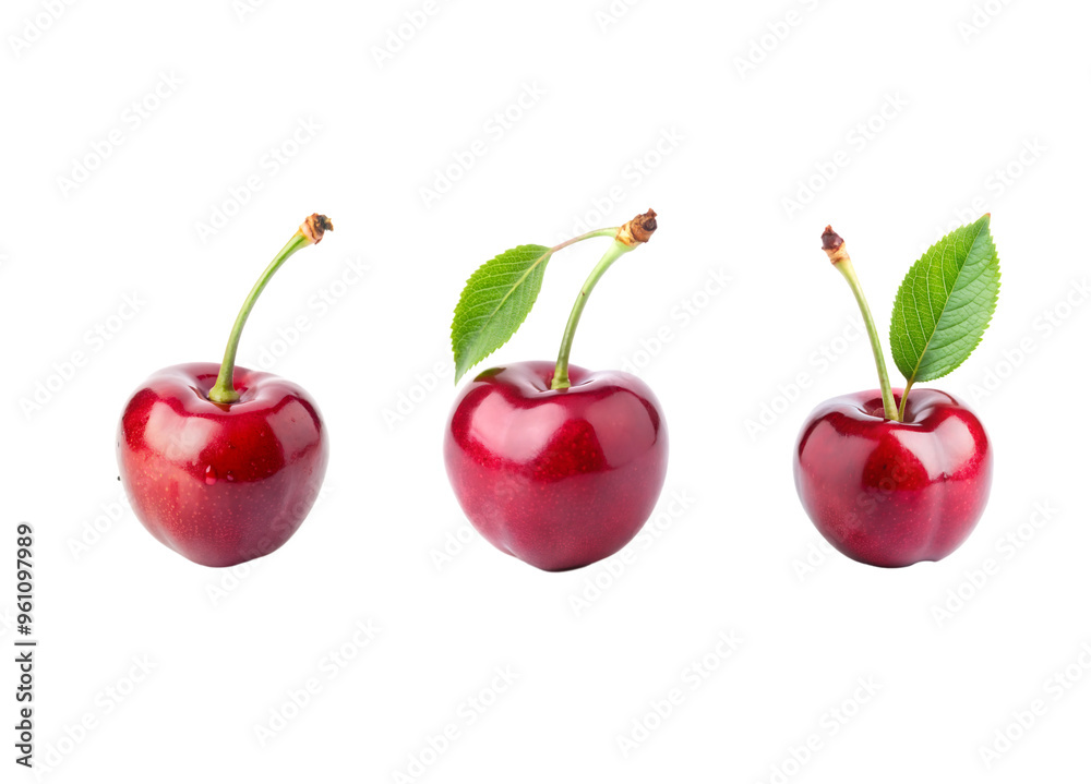 set of Cherries isolated on a transparent background set of Cherries isolated on a transparent background