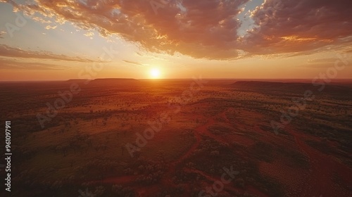 Golden Sunset Over the Outback