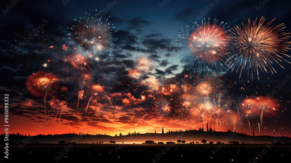 fireworks frame for new year party event fireworks frame for new year party event