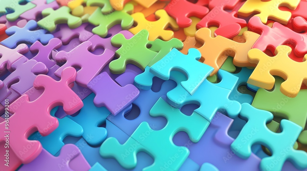 Colorful Puzzle Pieces Abstract Background Colorful Puzzle Pieces Abstract Background