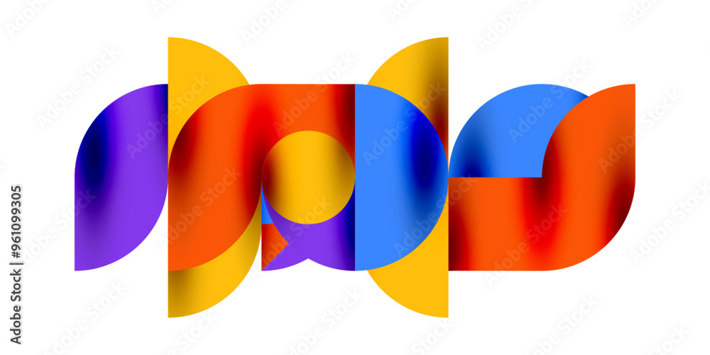 Tech minimal circular shapes geometric art. Vector modern circles