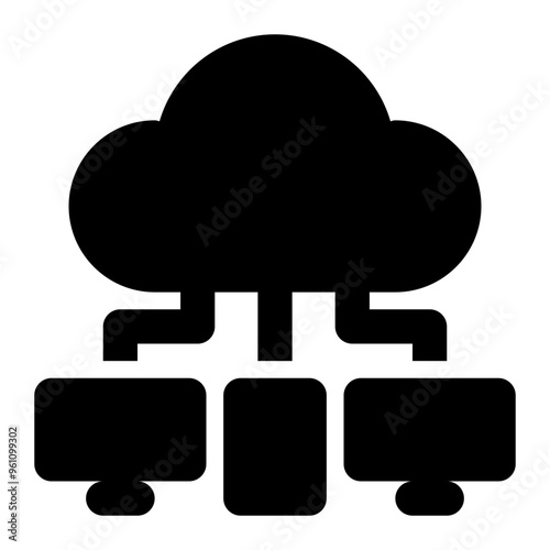 cloud computing, cloud platform, saas, information technology, computer solid or glyph icon