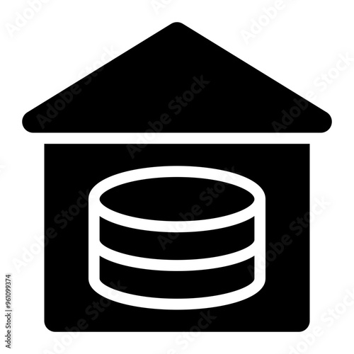 data warehouse, database, data source, big data, information technology solid or glyph icon