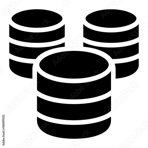 databases, data, server, hosting, information technology solid or glyph icon