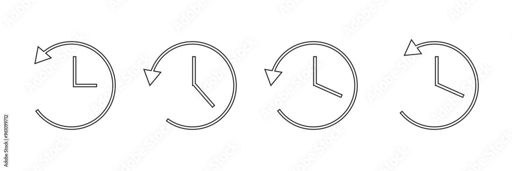 Account history vector icon set. Clock icon vector. History, time icon vector illustration
