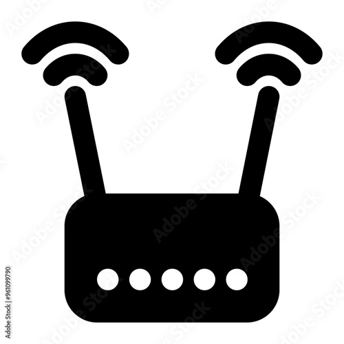 router, internet, wireless, wifi, information technology solid or glyph icon