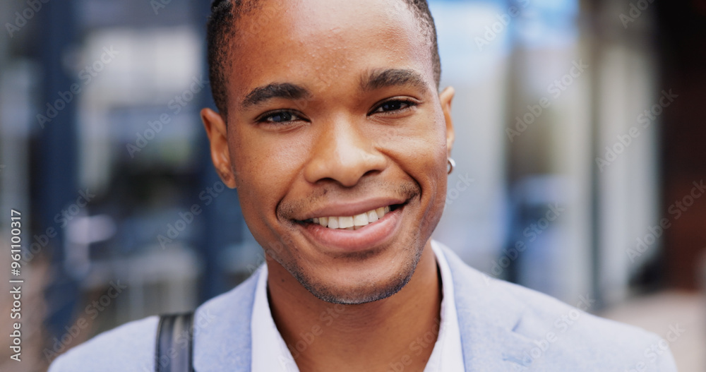 Portrait, business and black man in city, smile and happiness with lawyer, attorney and confident. African person, New York and professional in street, urban town and legal aid with pride and travel Portrait, business and black man in city, smile and happiness with lawyer, attorney and confident. African person, New York and professional in street, urban town and legal aid with pride and travel