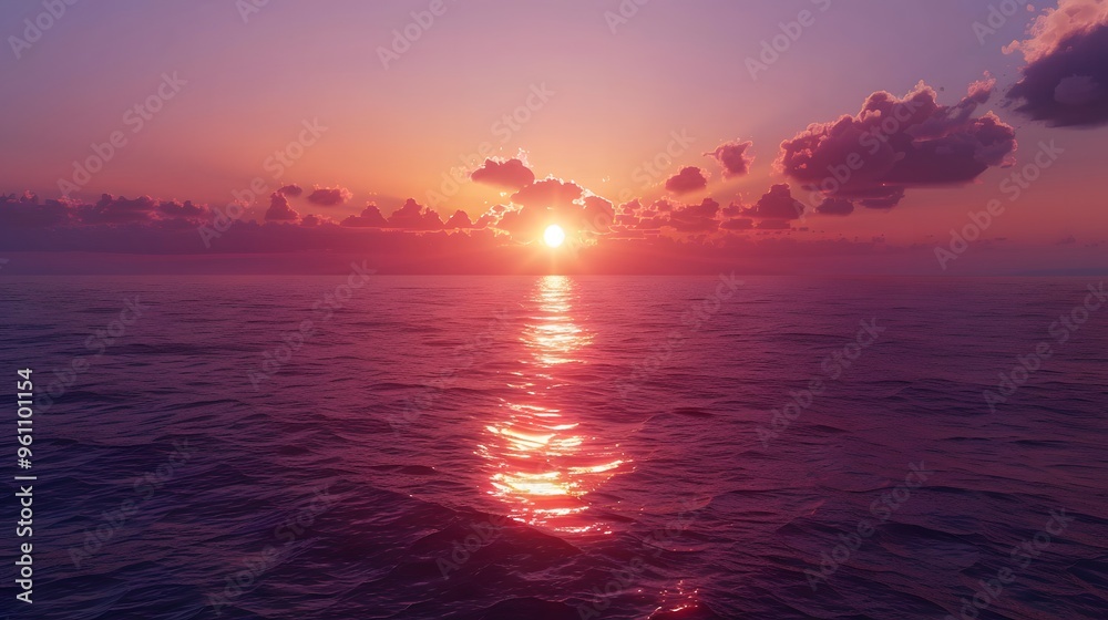 Obraz premium Dramatic Sunset Over the Ocean