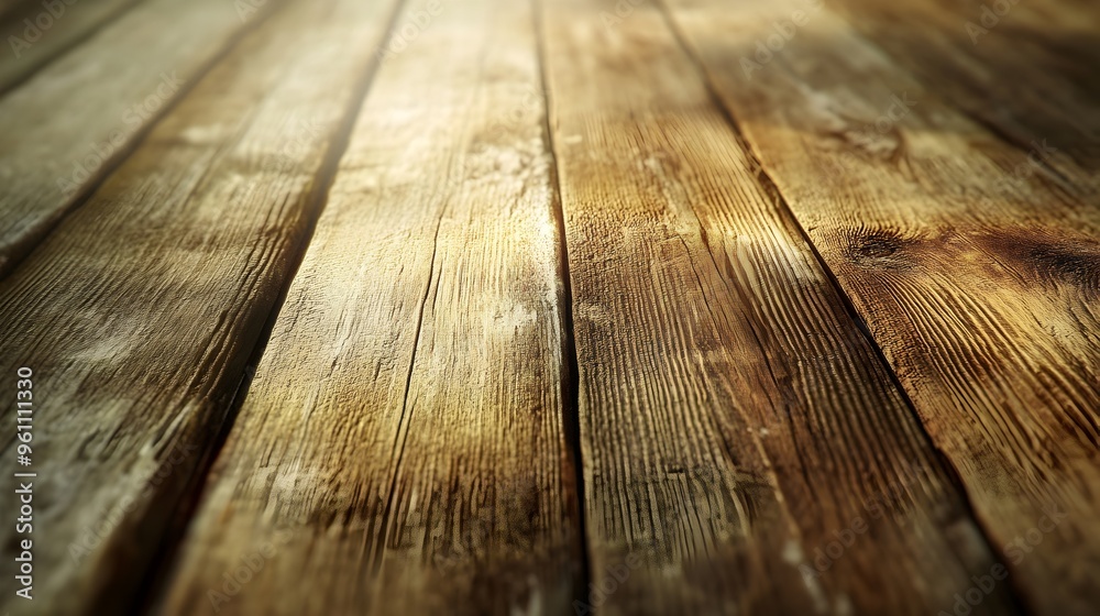 Weathered Wooden Plank with Intricate Natural Grain Patterns in Warm Tones and Soft Focus Weathered Wooden Plank with Intricate Natural Grain Patterns in Warm Tones and Soft Focus