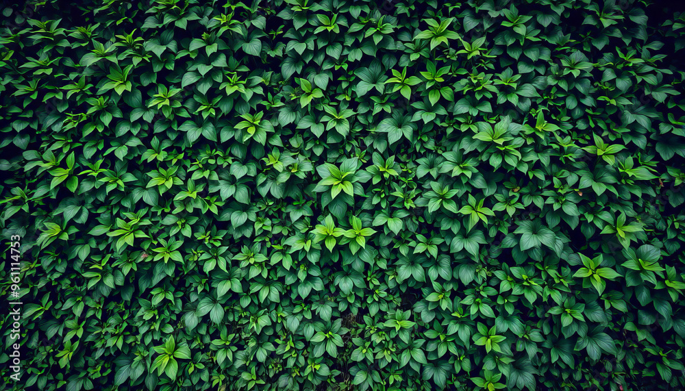 A Lush Green Hedge with Dense Foliage A Lush Green Hedge with Dense Foliage