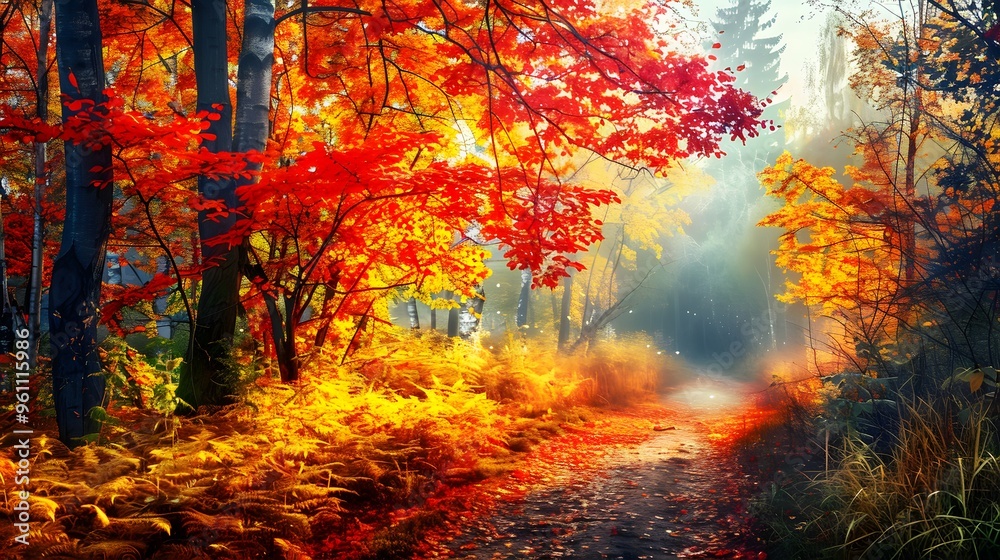 Enchanting Autumn Forest Path Enchanting Autumn Forest Path