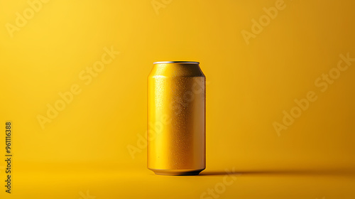 Chilled beverage can showcasing refreshing texture