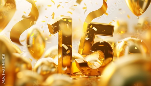 Golden Jubilee: 3D Illustration Commemorating 15 Years of Success