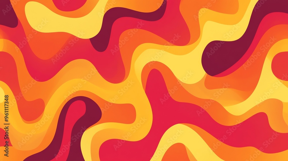 Fototapeta premium Abstract orange and red fluid background.