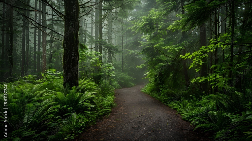Fototapeta premium Foggy Forest Path
