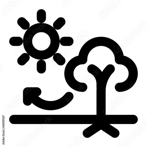 photosynthesis, chlorophyll, biology, tree, chemistry outline icon