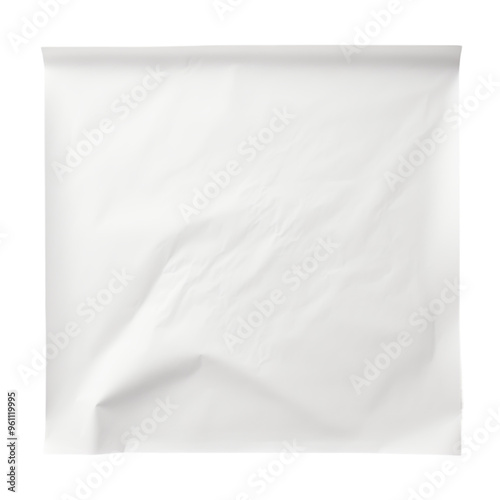 Crinkled white sheet of paper texture for background and design