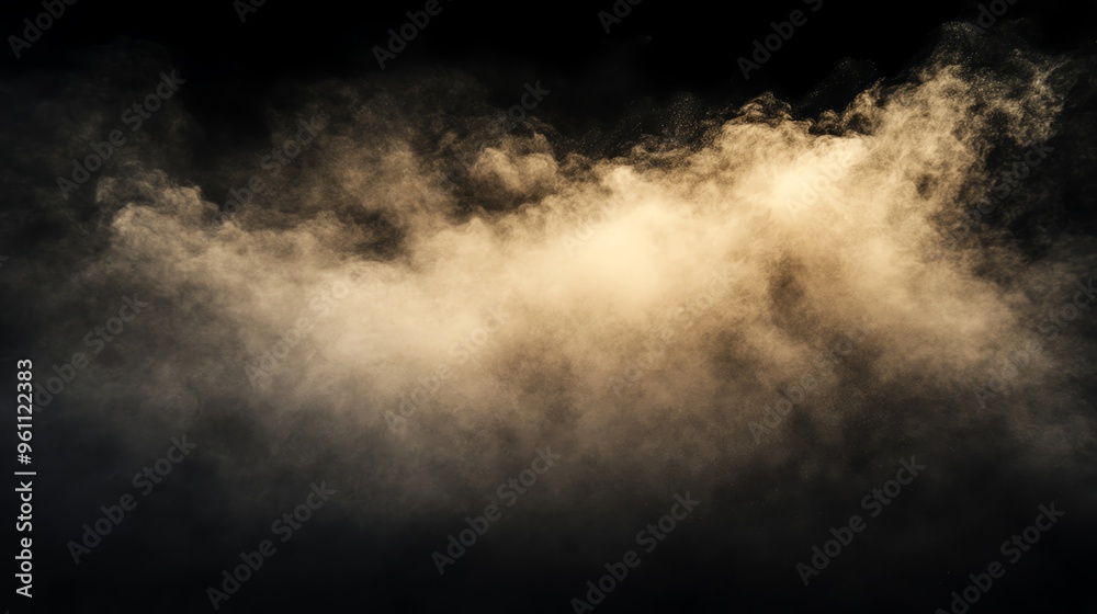 Obraz premium Abstract background with a burst of golden dust against a black background.