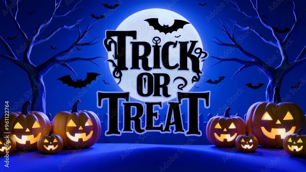 Halloween background banner with Trick or Treat text Halloween background banner with Trick or Treat text