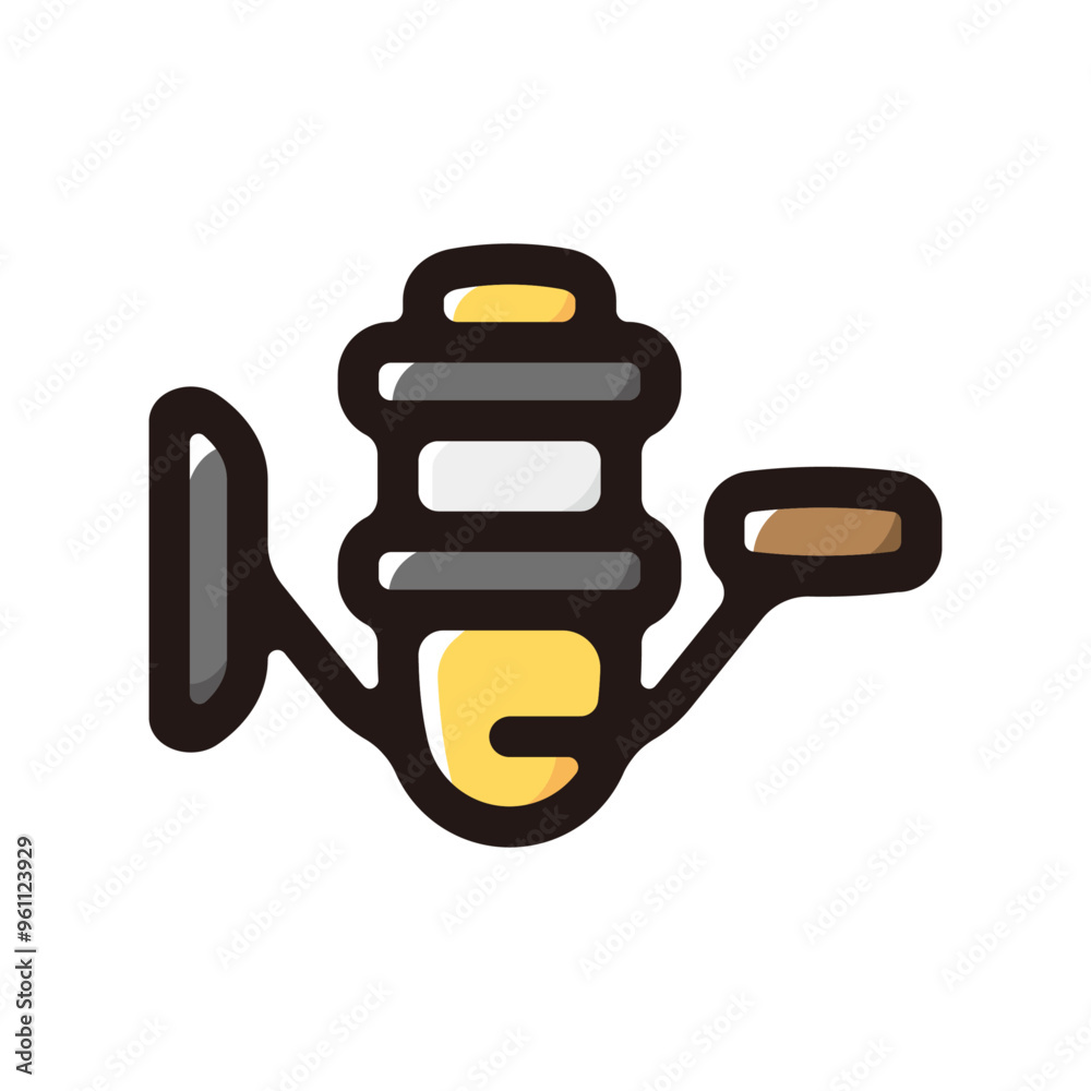 Spinning reel outline icon for graphic design, apps and websites Spinning reel outline icon for graphic design, apps and websites