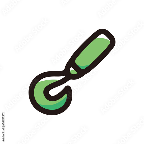 Soft plastic lure outline icon for graphic design, apps and websites